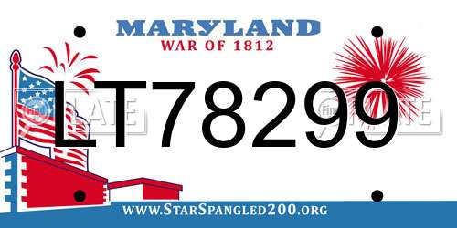 LT78299 Maryland License Plate