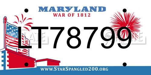 LT78799 Maryland License Plate