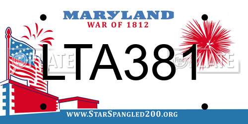 LTA381 Maryland License Plate