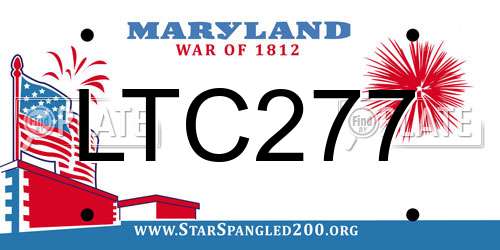 LTC277 Maryland License Plate