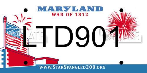 LTD901 Maryland License Plate