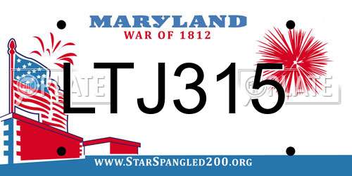 LTJ315 Maryland License Plate