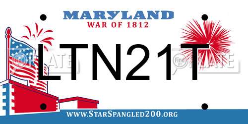 LTN21T Maryland License Plate