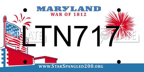 LTN717 Maryland License Plate