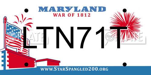 LTN71T Maryland License Plate