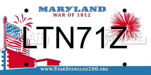 LTN71Z Maryland License Plate
