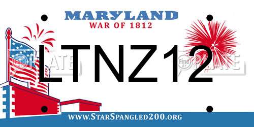 LTNZ12 Maryland License Plate