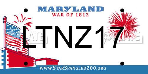 LTNZ17 Maryland License Plate