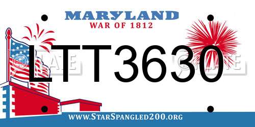 LTT3630 Maryland License Plate
