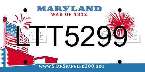 LTT5299 Maryland License Plate
