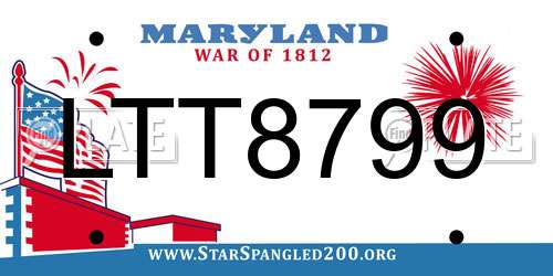 LTT8799 Maryland License Plate