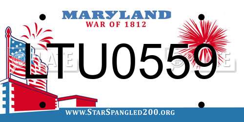 LTU0559 Maryland License Plate