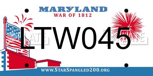 LTW045 Maryland License Plate