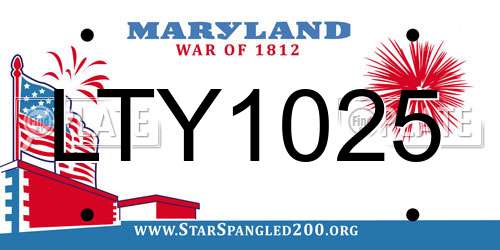 LTY1025 Maryland License Plate