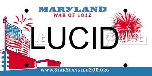 LUCID Maryland License Plate