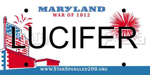 LUCIFER Maryland License Plate