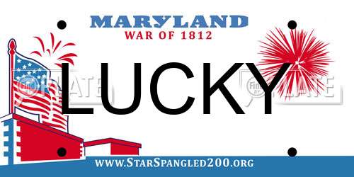 LUCKY Maryland License Plate