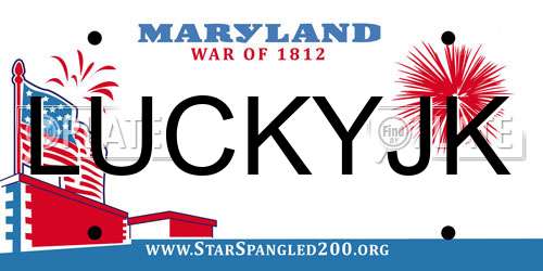 LUCKYJK Maryland License Plate