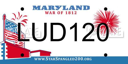 LUD120 Maryland License Plate