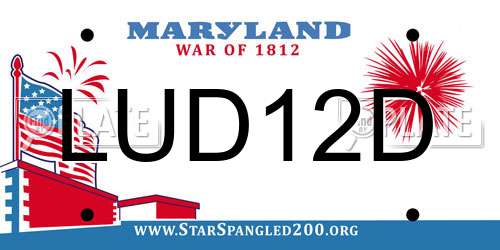 LUD12D Maryland License Plate