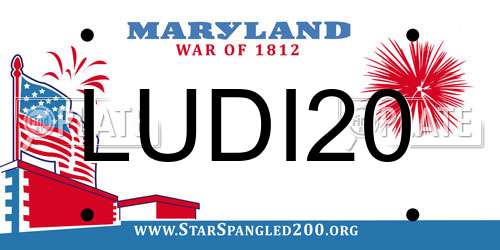 LUDI20 Maryland License Plate
