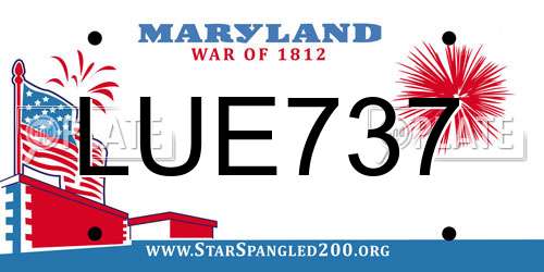 LUE737 Maryland License Plate