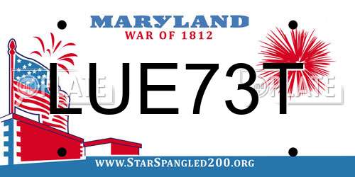 LUE73T Maryland License Plate