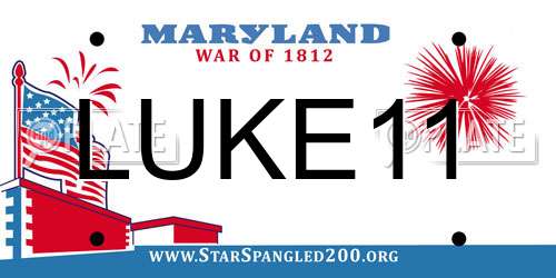 LUKE11 Maryland License Plate