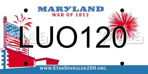 LUO120 Maryland License Plate