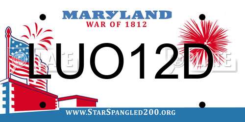 LUO12D Maryland License Plate