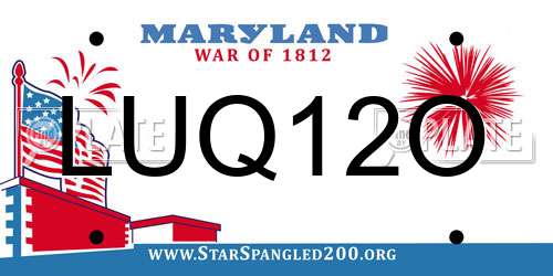 LUQ12O Maryland License Plate