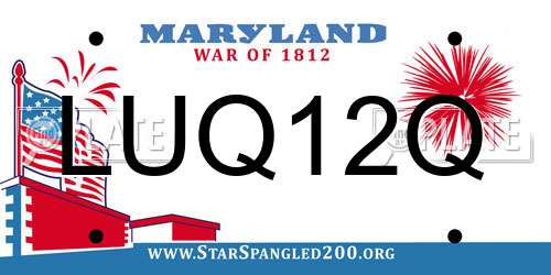 LUQ12Q Maryland License Plate
