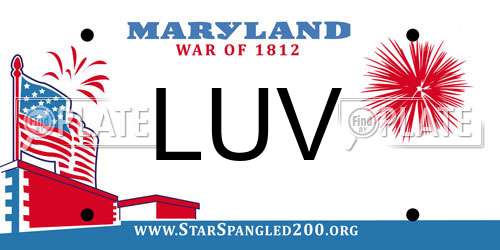 LUV Maryland License Plate
