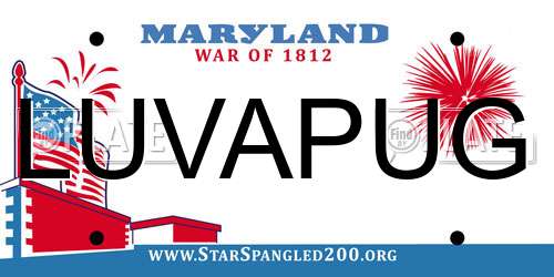 LUVAPUG Maryland License Plate