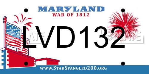LVD132 Maryland License Plate