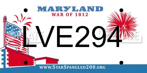LVE294 Maryland License Plate