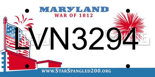 LVN3294 Maryland License Plate