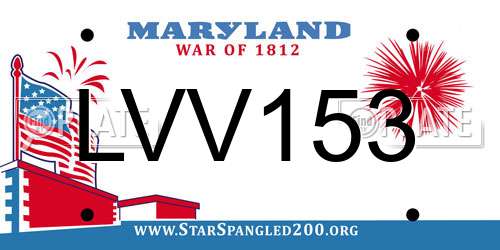 LVV153 Maryland License Plate