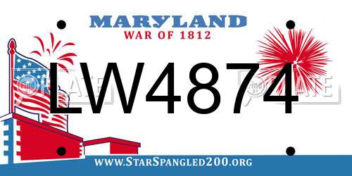 LW4874 Maryland License Plate