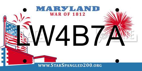 LW4B7A Maryland License Plate