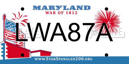 LWA87A Maryland License Plate