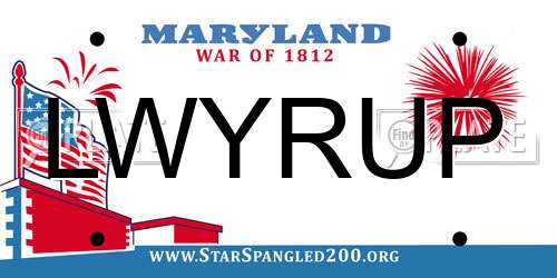 LWYRUP Maryland License Plate