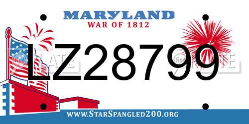 LZ28799 Maryland License Plate