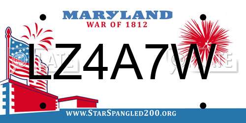 LZ4A7W Maryland License Plate