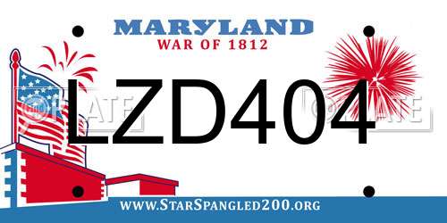 LZD404 Maryland License Plate
