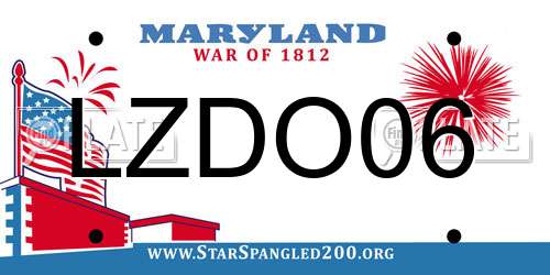 LZDO06 Maryland License Plate