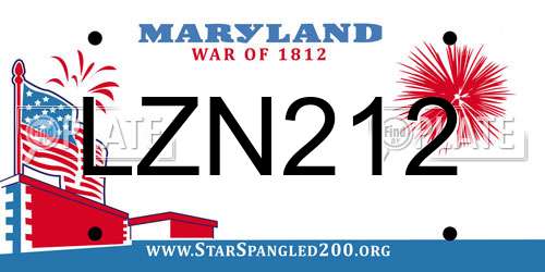 LZN212 Maryland License Plate