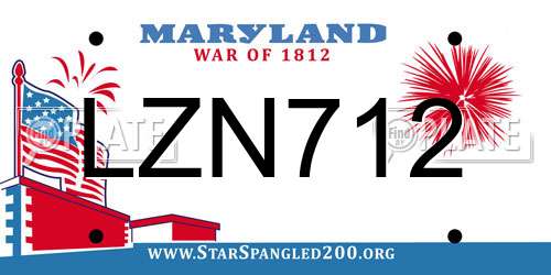 LZN712 Maryland License Plate