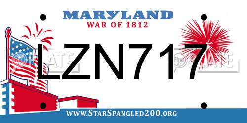 LZN717 Maryland License Plate
