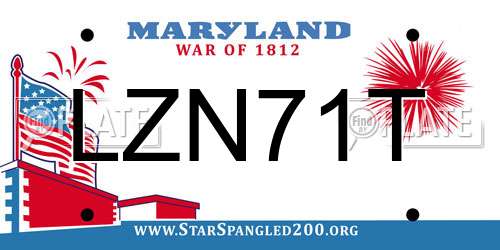 LZN71T Maryland License Plate